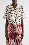 Dries Van Noten Clive Printed Button Down Silk Shirt