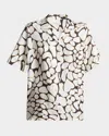 Dries Van Noten Clive Printed Button Down Silk Shirt