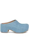 Dries Van Noten Denim Clogs In Blau
