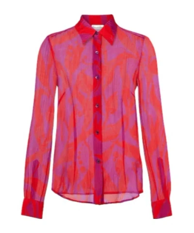 Dries Van Noten Cloudy Printed Silk Shirt In Multi