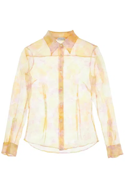 Dries Van Noten Crinkle Effect Cloudy Chiffon Shirt In Multicolor