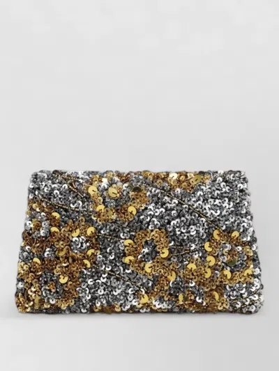 Dries Van Noten Clutch Bag Envelope Flap Metallic Finish