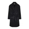Dries Van Noten Oversized Double-breasted Coat With Peonia Print In Black