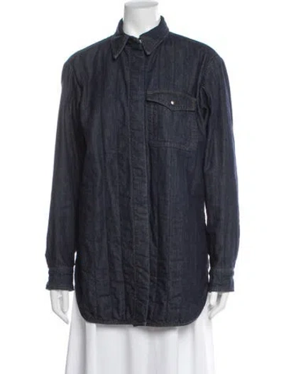 Pre-owned Dries Van Noten Coat In Blue