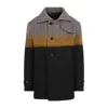 Dries Van Noten Multicolor Stand Collar Coat In Brown