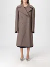 Dries Van Noten Oversized Double-breasted Coat Coats Beige In Brown