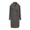 Dries Van Noten Raquel Coat Double-breasted Back Vent In Gray