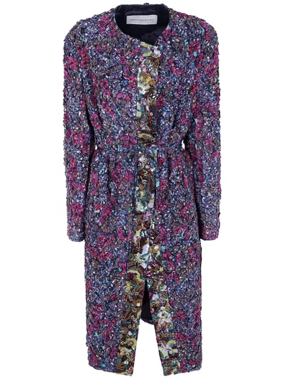 Dries Van Noten Coat Print Embroidery "rivkam" In Multi
