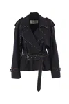 Dries Van Noten Long Sleeve Coat In Blue
