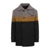 Dries Van Noten Multicolor Stand Collar Coat In Brown