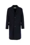 Dries Van Noten Wool Blend Coat With Long Sleeves And Vent In Blue