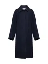 Dries Van Noten Wool Long Cape In Blue