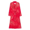 Dries Van Noten Printed Coat In Red/neutrals