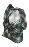 Dries Van Noten Codolla Printed Georgette Top In Green