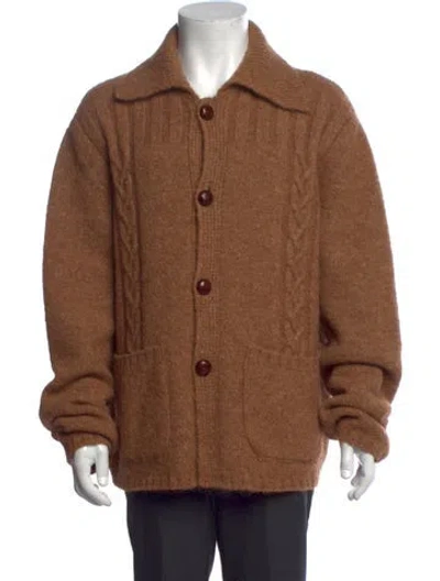 Pre-owned Dries Van Noten Collar Long Sleeve Cardigan In Brown