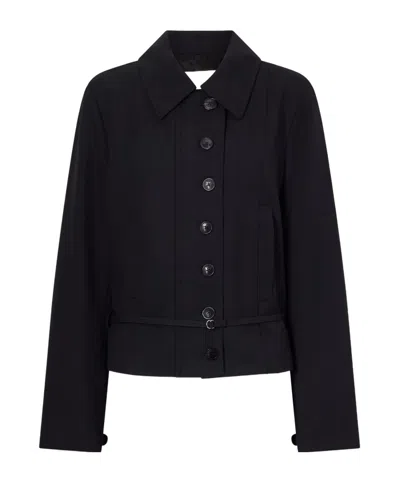 Dries Van Noten Collared Cropped Jacket In Black