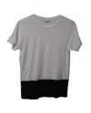 Dries Van Noten Color Block T-shirt In Black And White Cotton In Multi