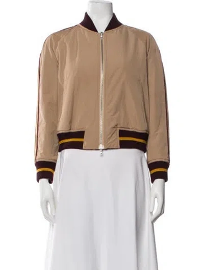 Pre-owned Dries Van Noten Colorblock Pattern Bomber Jacket In Neutral
