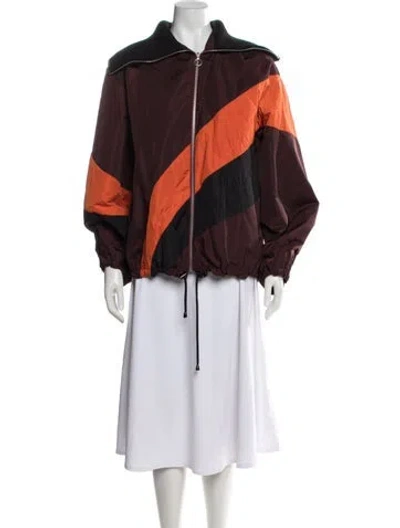Pre-owned Dries Van Noten Colorblock Pattern Coat In Red