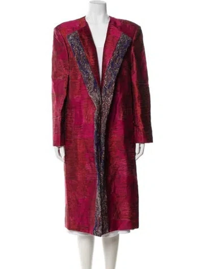 Pre-owned Dries Van Noten Colorblock Pattern Coat W/ Tags In Red