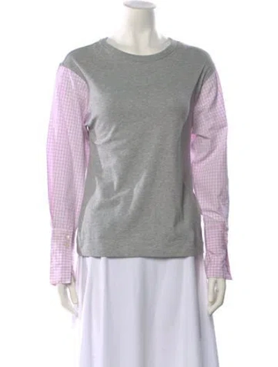 Pre-owned Dries Van Noten Colorblock Pattern Crew Neck Sweatshirt In Purple