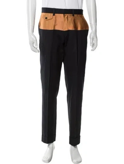 Pre-owned Dries Van Noten Colorblock Pattern Pants In Blue