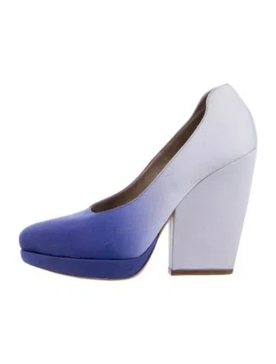 Pre-owned Dries Van Noten Colorblock Pattern Pumps In Purple