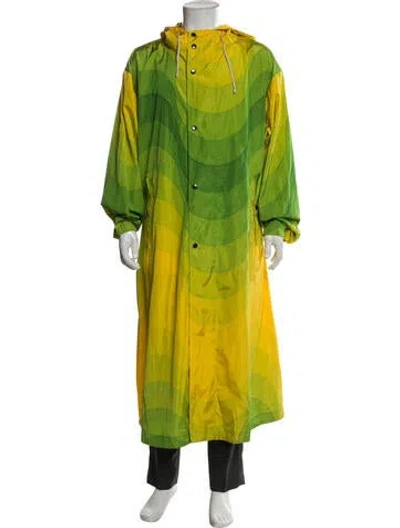 Pre-owned Dries Van Noten Colorblock Pattern Trench Coat In Multi