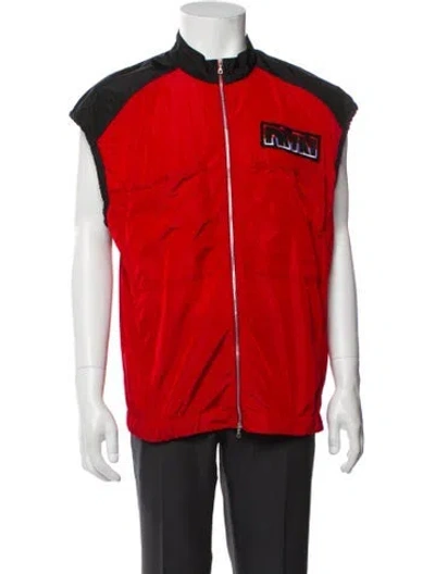 Pre-owned Dries Van Noten Colorblock Pattern Vest In Red