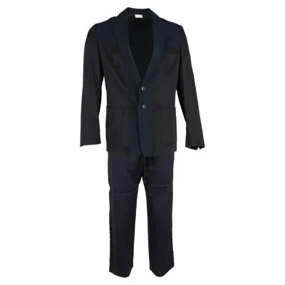 Pre-owned Dries Van Noten Color-block Suit Set In Blue And Black Cotton