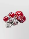 Dries Van Noten Colorful Bead Ring Crystal Accents In Red
