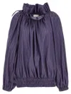 Dries Van Noten Frilled Top With Elasticated Hem And Long Sleeves