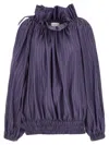 Dries Van Noten Frilled Top With Elasticated Hem And Long Sleeves