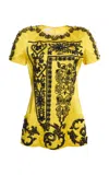 Dries Van Noten Conelly Embroidered Cotton-blend Top In Yellow