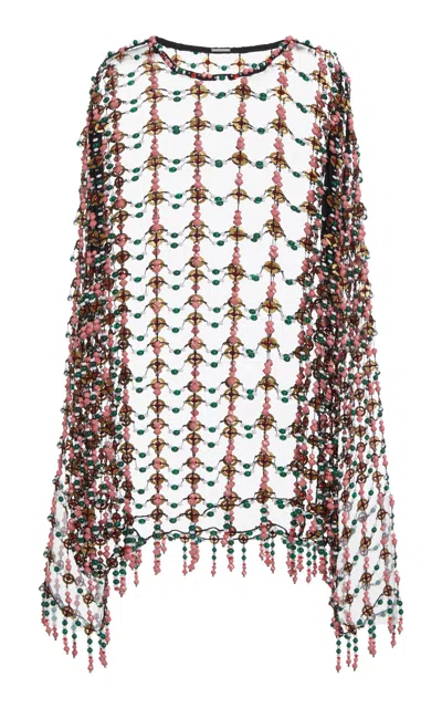 Dries Van Noten Connu Bead-embroidered Top In Pink