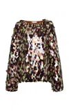 Dries Van Noten Connu Paillette-embroidered Top In Brown