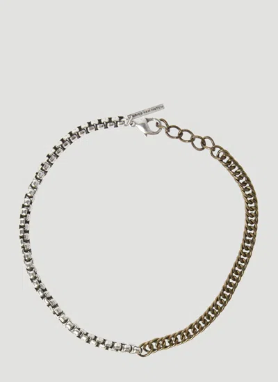 Dries Van Noten Contrast Chain Necklace In Gold