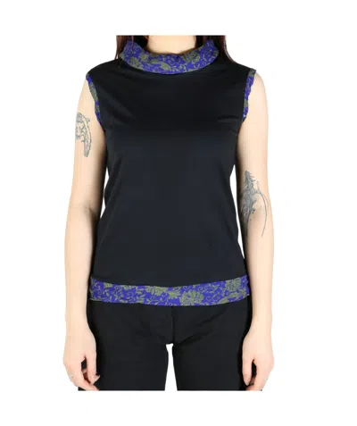 Dries Van Noten Contrast Top In Black  