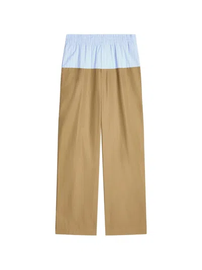 Dries Van Noten Trousers Contrasting Waistband Dual Tone Design In Brown