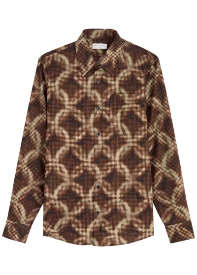 Dries Van Noten Corbino Printed Cotton-poplin Shirt In 703 Brown