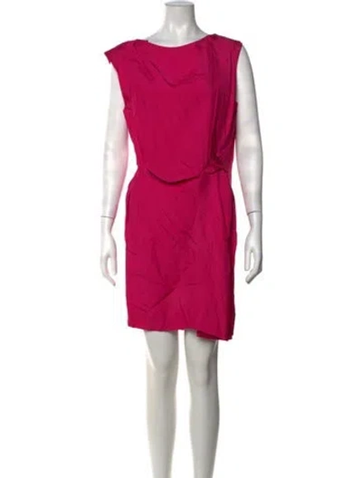 Pre-owned Dries Van Noten Corduroy Mini Dress In Pink