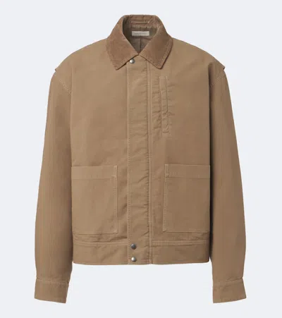 Dries Van Noten Corduroy-trimmed Cotton Field Jacket In Brown