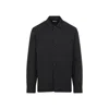 Dries Van Noten Cornish Black Tech Fabric Shirt With Pointed Collar In Black