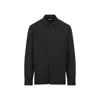 Dries Van Noten Cornish Black Tech Fabric Shirt With Pointed Collar