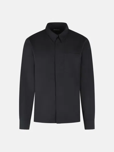 Dries Van Noten 'corran' Black Cotton And Wool Shirt