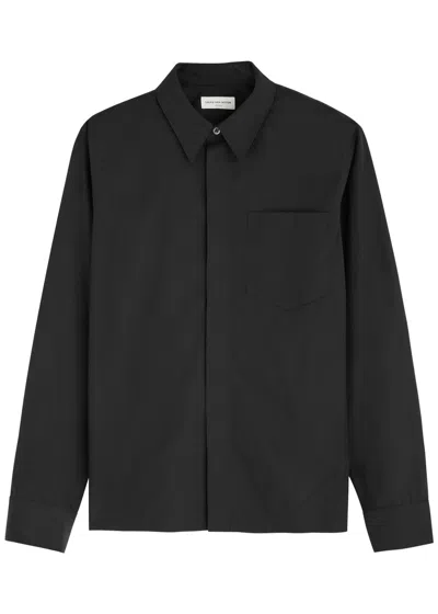 Dries Van Noten Corran Cotton-poplin Shirt In Black
