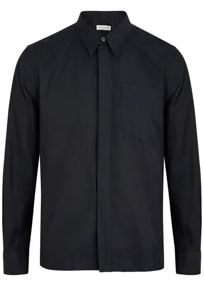 Dries Van Noten Corran Shell Overshirt In Black