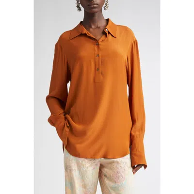 Dries Van Noten Corsala Crepon Shirt In Yellow