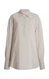 Dries Van Noten Corsala Striped Button-down Shirt In Light Pink