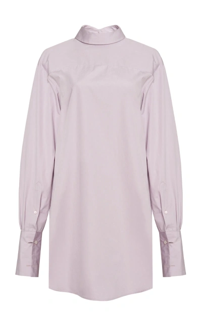 Dries Van Noten Corso Asymmetrical Cotton Shirt In Purple